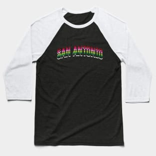San Antonio Serape Letters Baseball T-Shirt